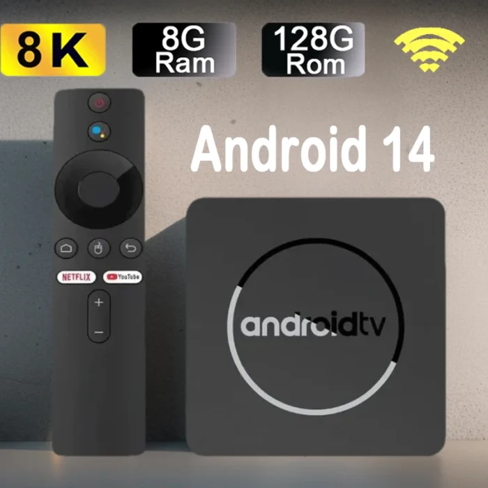 Q10 Android14 8K HDR10+ Smart TV Box Allwinner H313 128G Dual Wifi BT5.0 Set Top Box Media Player with Google Voice Assistant - Image 1