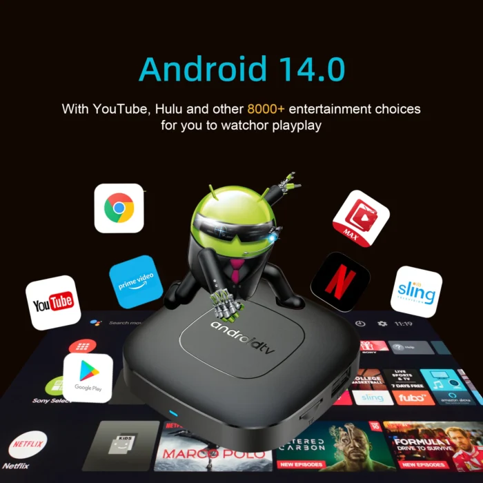 Smart Android 14 TV Box Mortal T1 WIFI6 Voice Control Home Theater AllwinnerH313 Bluetooth 4K HDR - Image 2