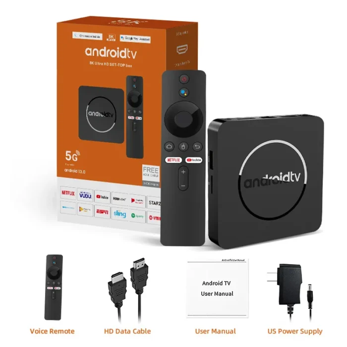 Q10 Android14 8K HDR10+ Smart TV Box Allwinner H313 128G Dual Wifi BT5.0 Set Top Box Media Player with Google Voice Assistant - Image 4