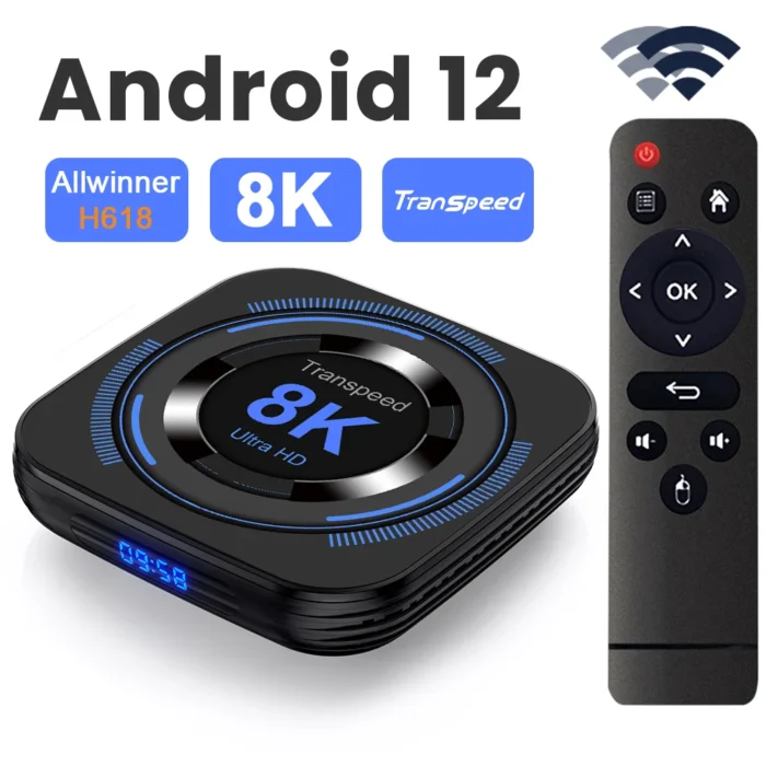 Transpeed Android 12 TV BOX Allwinner H618 Dual Wifi 32G64G Quad Core Cortex A53 Support 8K 4K BT Voice Media player Set top box - Image 1